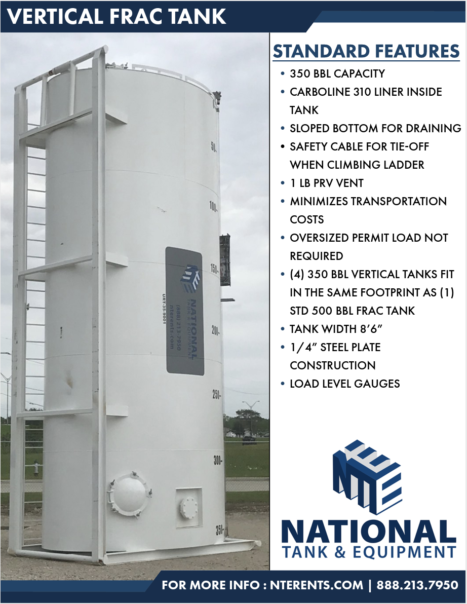 vertical frac tank specs
